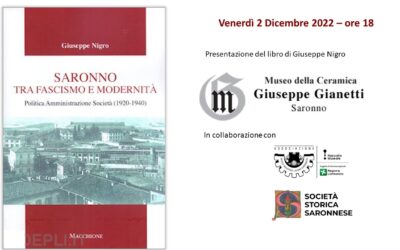 Presentazione al Museo Gianetti del libro di Giuseppe Nigro “Saronno tra fascismo e modernità”
